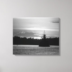 Impressão Em Tela Caranguejo preto e branco no Sunset 16x20