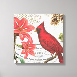 Impressão Em Tela cardeal de inverno de vintage