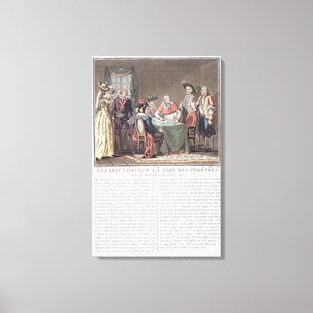 Impressão Em Tela Cardeal Mazarin (1602-61) conclui a Paz de (Frente)