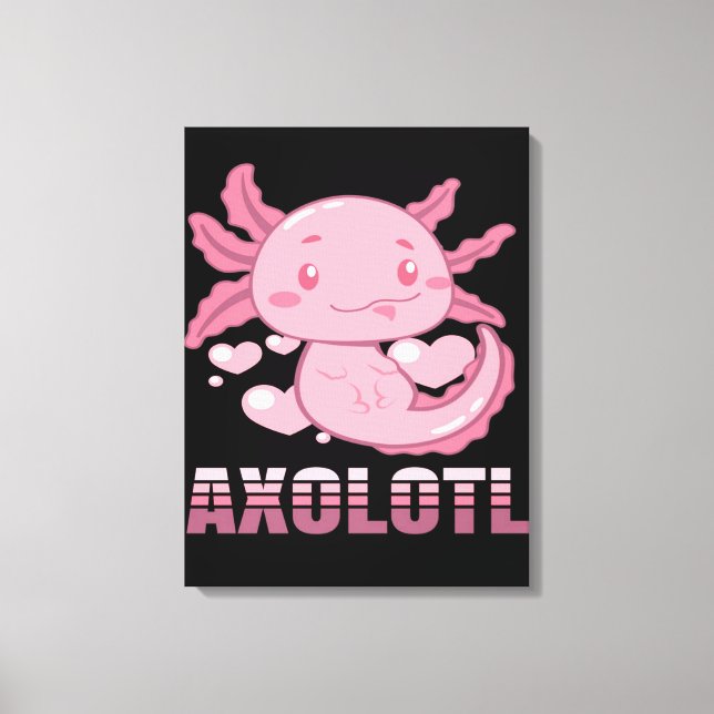 Impressão Em Tela Cardíaco Axolotl | Banda desenhada Axolotl (Frente)