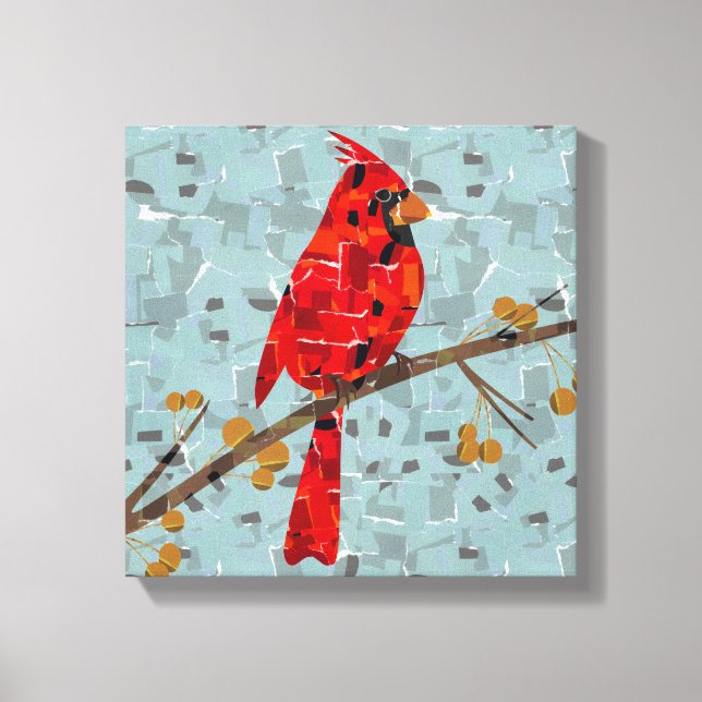 Impressão Em Tela Cardinal Vermelho, o pássaro do Natal (Frente)