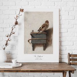 Impressão Em Tela Carel Fabritius Goldfinch holandês 1654 Belas Arte