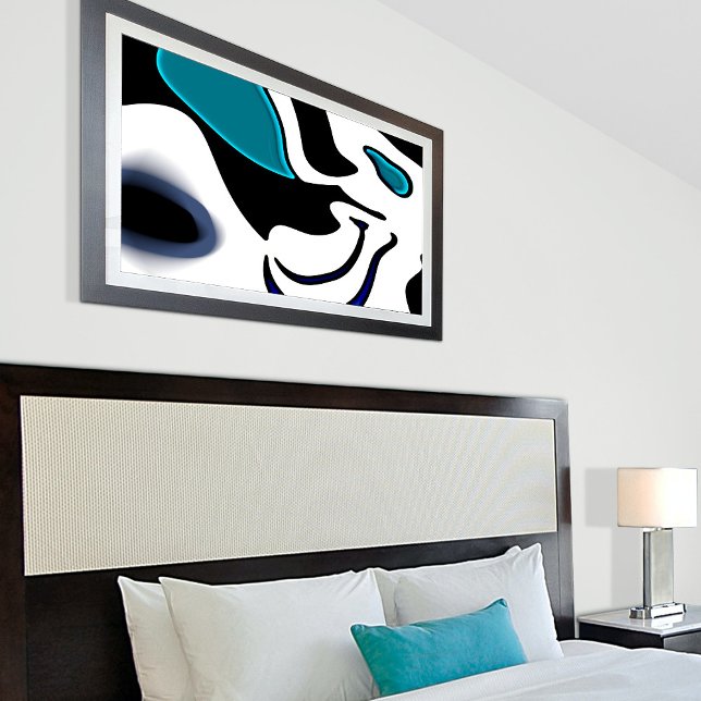 Impressão Em Tela Carga de Profundidade: Abstrato Preto, Branco e Az (Criador carregado)