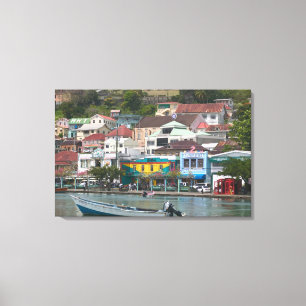 Impressão Em Tela Caribe, GRANADA, Rua, George, Rua, George