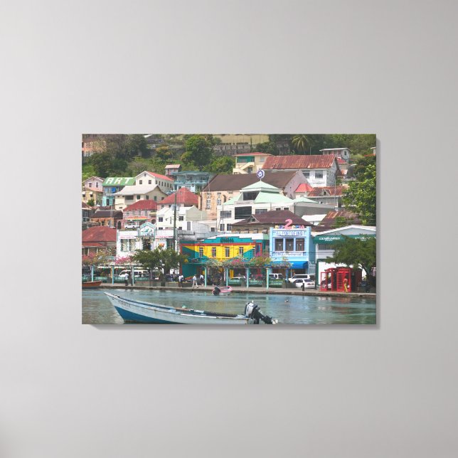 Impressão Em Tela Caribe, GRANADA, Rua, George, Rua, George (Frente)