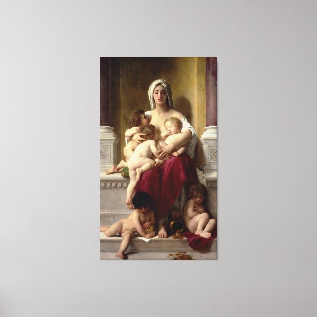 Impressão Em Tela Caridade Clássica de Pintura de Bouguereau (La Cha (Frente)