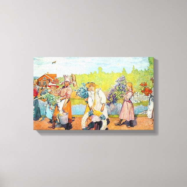 Impressão Em Tela Carl Larsson Fora Dos Ventos De Verão Está Soprand (Frente)