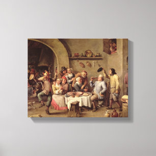 Impressão Em Tela Carnaval: "Le Roi Boit", 1690 (óleo no cobre)