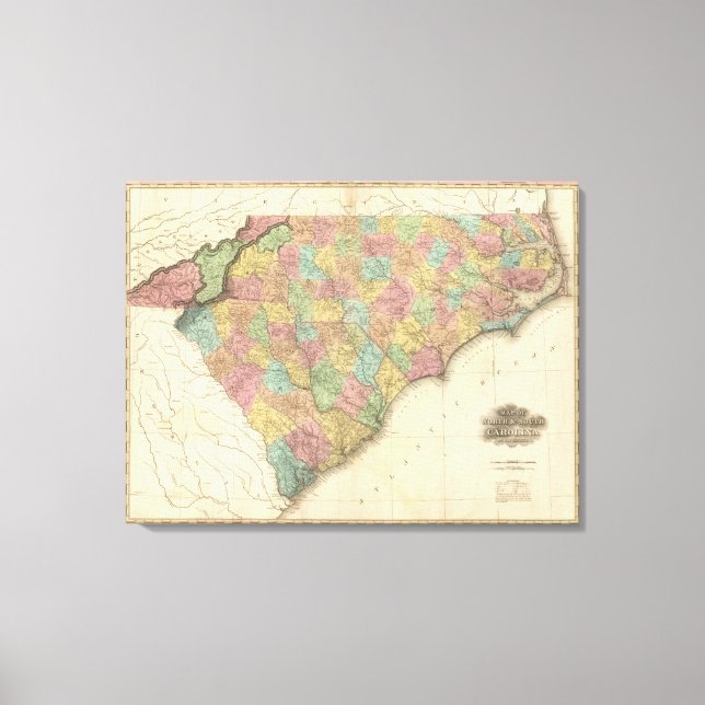 Impressão Em Tela Carolina do Norte e do Sul 3 (Frente)