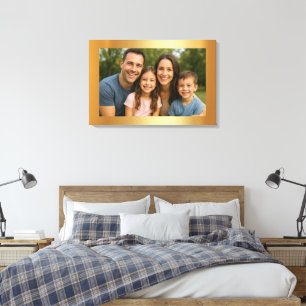 Impressão Em Tela Carregue sua foto personalizada para um fundo dour