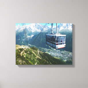 Impressão Em Tela Carro a cabo sobre Chamonix, França