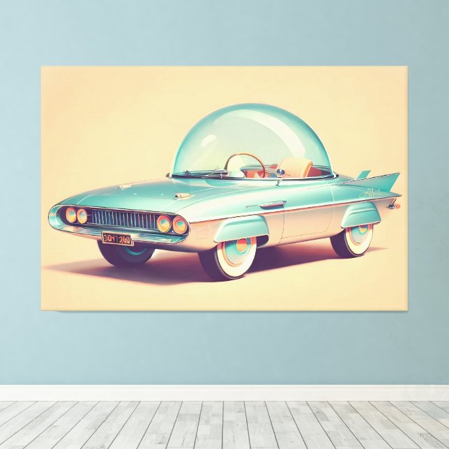 Impressão Em Tela Carro Blaster de Bolha Futurístico Atômico (Insitu(piso de madeira))