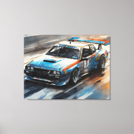 Impressão Em Tela Carro de Corrida Azul esportivo