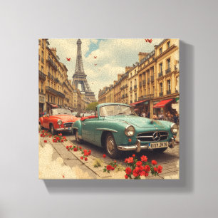 Impressão Em Tela Carro vintage em Paris