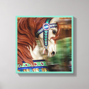 Impressão Em Tela Carrossel pintado 6 do cavalo em uma série