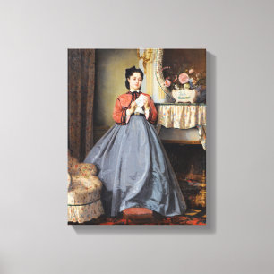 Impressão Em Tela Carta de Amor por August Toulmouche