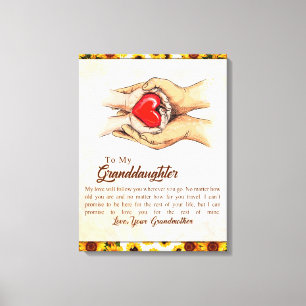 Impressão Em Tela Carta Personalizada À Minha neta,