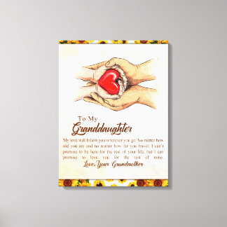 Impressão Em Tela Carta Personalizada À Minha neta,