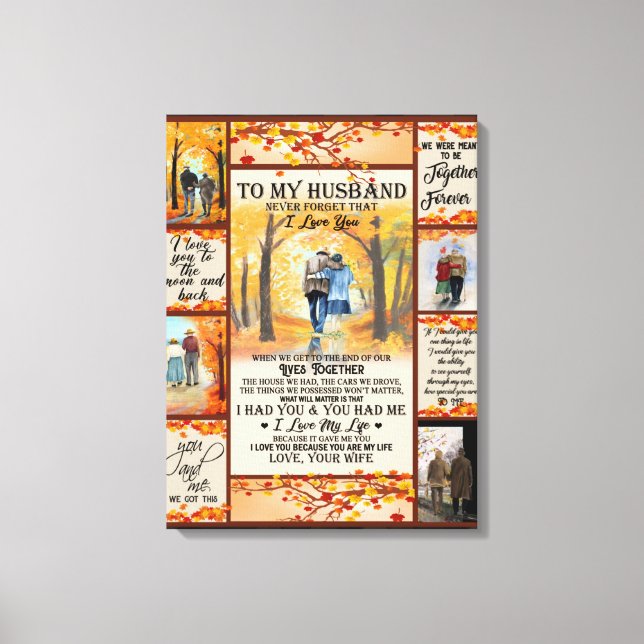 Impressão Em Tela Carta Personalizada Para Meu Marido, Amor Marido (Frente)