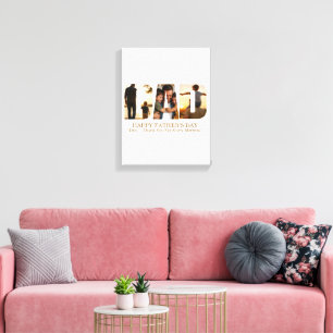 Impressão Em Tela Cartão de Colagem de Fotos Personalizado do Dia do