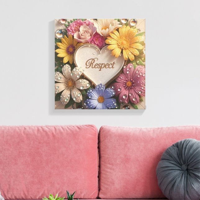 Impressão Em Tela Cartão de Cumprimentos 3D Luxuoso com Desenho Flor (Insitu(Sala de estar))