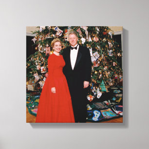 Impressão Em Tela Cartão de Natal do Presidente Americano Bill Clint