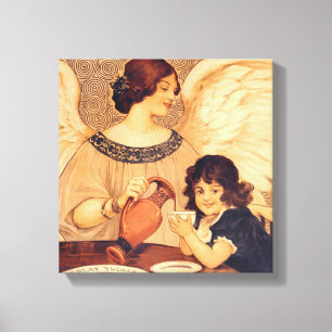 Impressão Em Tela Cartaz Antigo do Anjo do Chocolate Francês: Arte V