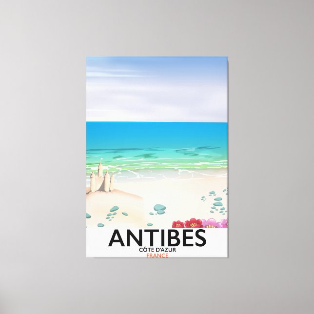 Impressão Em Tela Cartaz da praia de Antibes França (Frente)