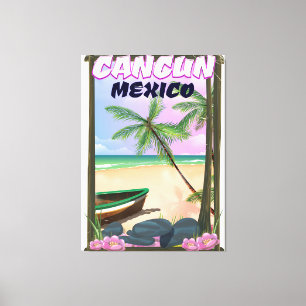 Impressão Em Tela Cartaz da praia de Cancun México
