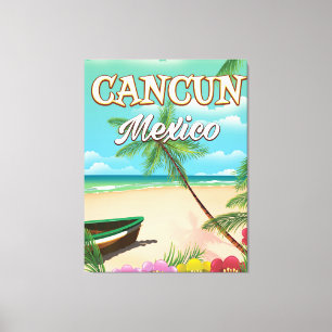 Impressão Em Tela cartaz da praia de Cancun México