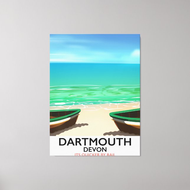 Impressão Em Tela cartaz da praia de Dartmouth Devon (Frente)