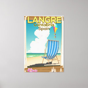 Impressão Em Tela Cartaz da praia de Langre, Cantabria Espanha