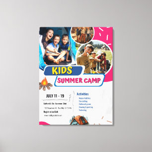 Impressão Em Tela Cartaz de Acampamento de Verão para Crianças, Boot