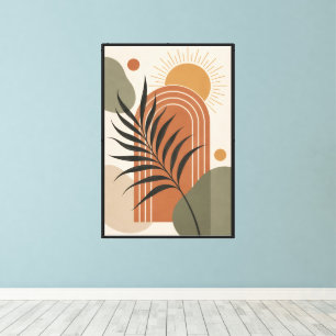 Impressão Em Tela Cartaz de Arte de Folha de Palme Boho Moderna
