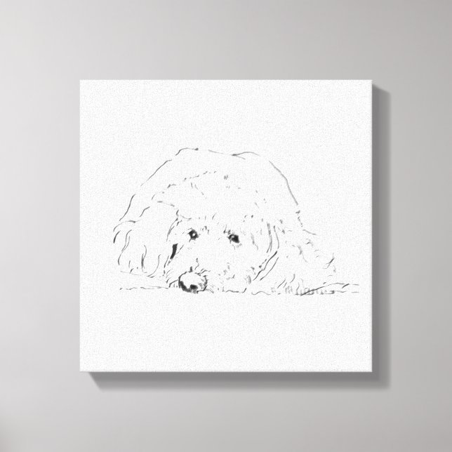 Impressão Em Tela Cartaz de Cachorro Cockapoo, Ideias de Presentes p (Frente)