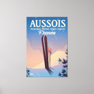 Impressão Em Tela Cartaz de esqui Aussois Auvergne-Rhône-Alpes Franç