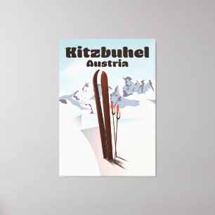 Impressão Em Tela cartaz de esqui austríaco kitzbuhel
