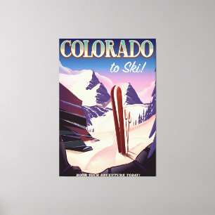 Impressão Em Tela Cartaz de esqui do Colorado - EUA pôster esportivo