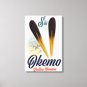 Impressão Em Tela Cartaz de esqui Okemo Ludlow Vermont