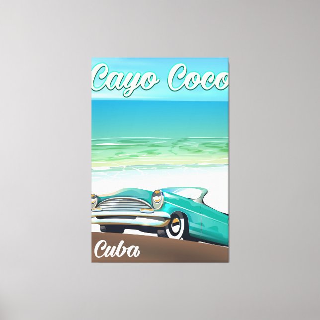 Impressão Em Tela Cartaz de férias cubanas em Cayo Coco (Frente)