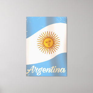 Impressão Em Tela cartaz de férias da bandeira nacional da Argentina