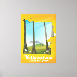 Impressão Em Tela Cartaz de férias do Parque Nacional de Yellowstone