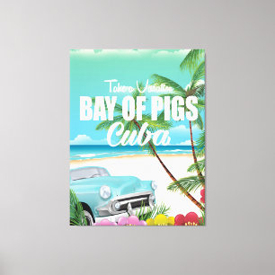 Impressão Em Tela Cartaz de férias na praia da Baía dos Porcos, Cuba