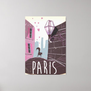 Impressão Em Tela Cartaz de férias retrô em Paris