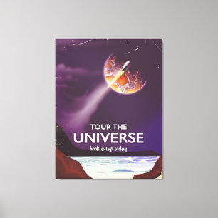 Impressão Em Tela Cartaz de ficção científica vintage Tour o Univers