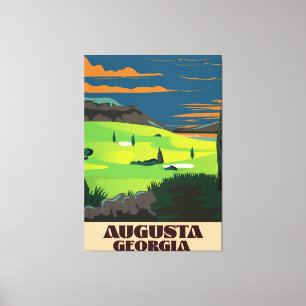 Impressão Em Tela Cartaz de golfe de Augusta Geórgia