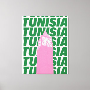 Impressão Em Tela Cartaz de Relógio Retro da Tunísia Viagens Inspi