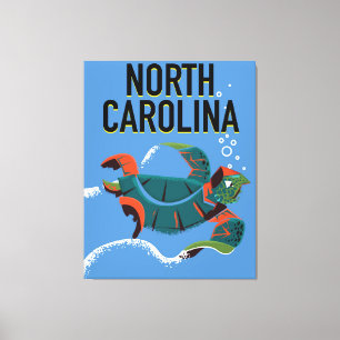 Impressão Em Tela Cartaz de viagem antigo da Carolina do Norte.