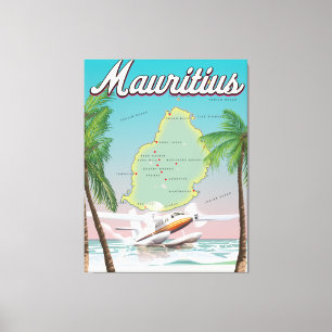 Impressão Em Tela Cartaz de viagem antigo da Maurícia