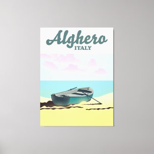 Impressão Em Tela Cartaz de viagem antigo de Alghero Itália